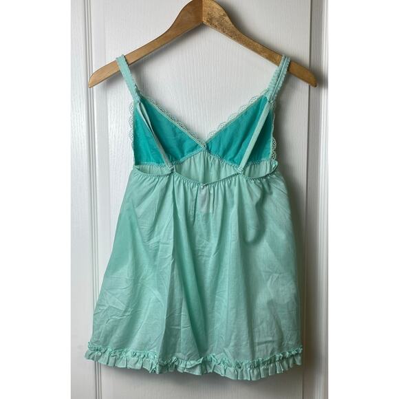 Victoria's Secret Angels Mint Green Cotton Teddy and Matching Panties Size Small - Picture 2 of 8